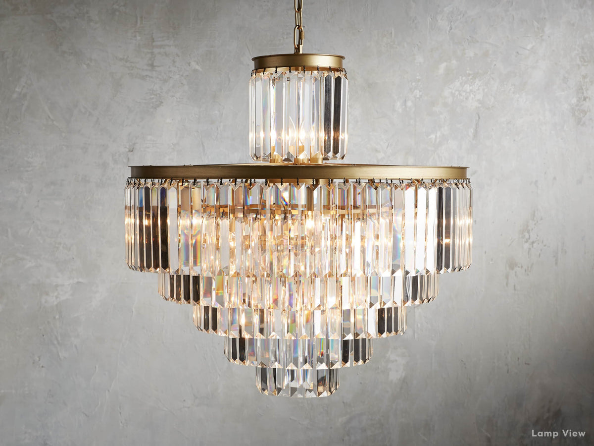 Leyland Clear Crystal Tiered Chandelier