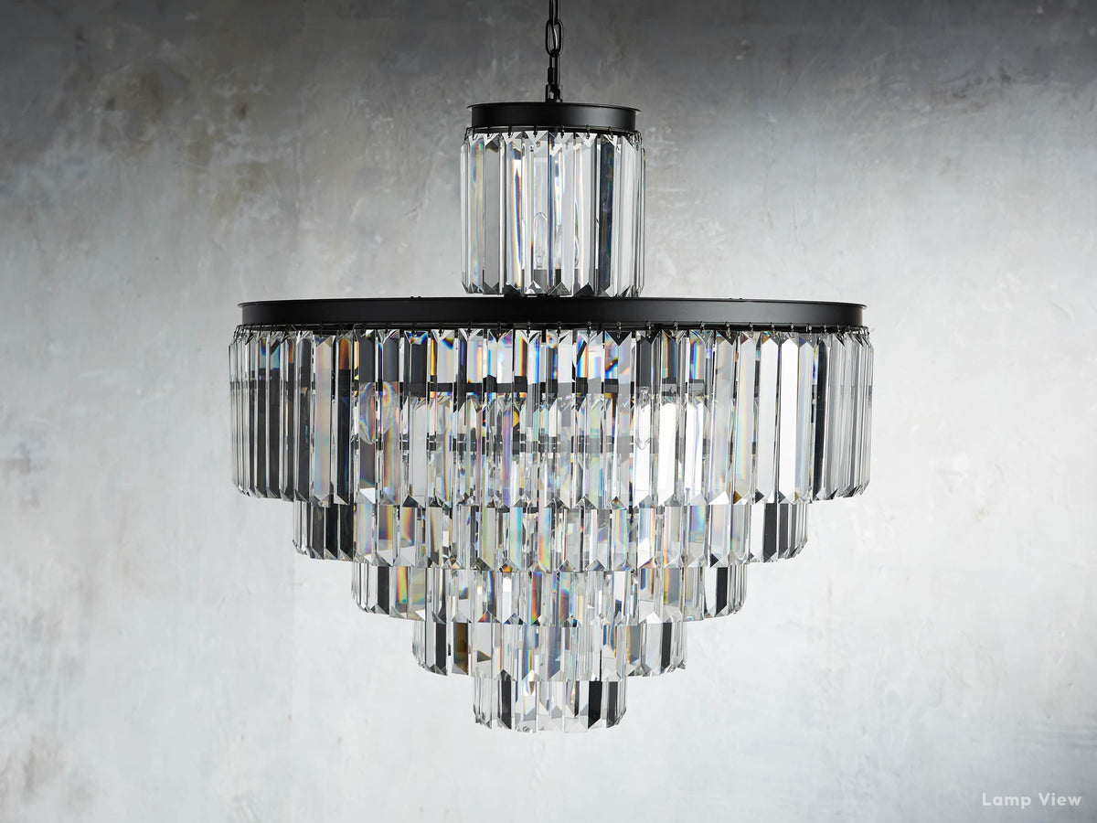 Leyland Clear Crystal Tiered Chandelier