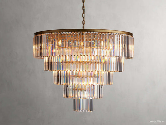 Leyland Clear Crystal Tiered Round Chandelier