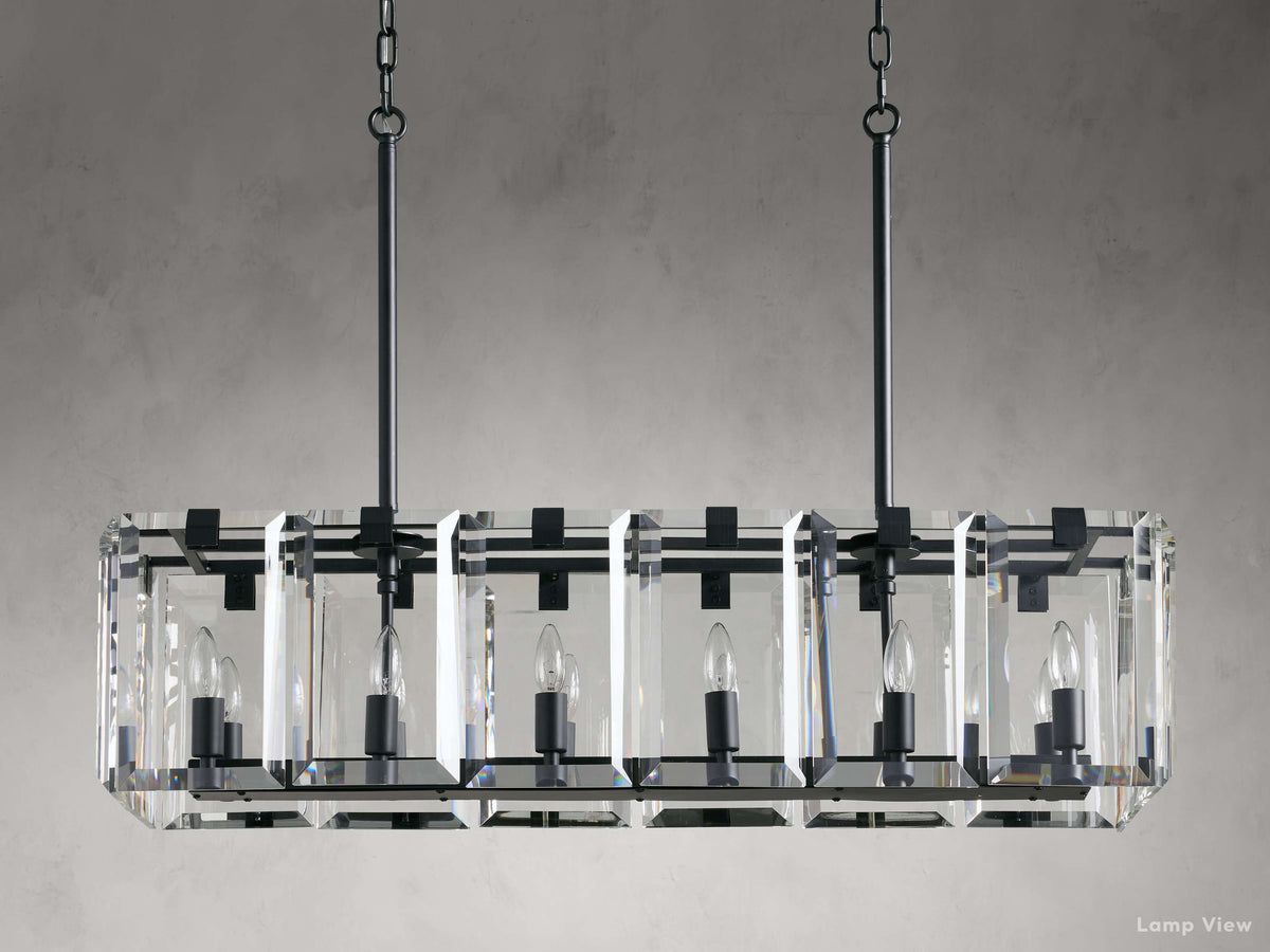 Amaya Thick Crystal Rectangular Chandelier
