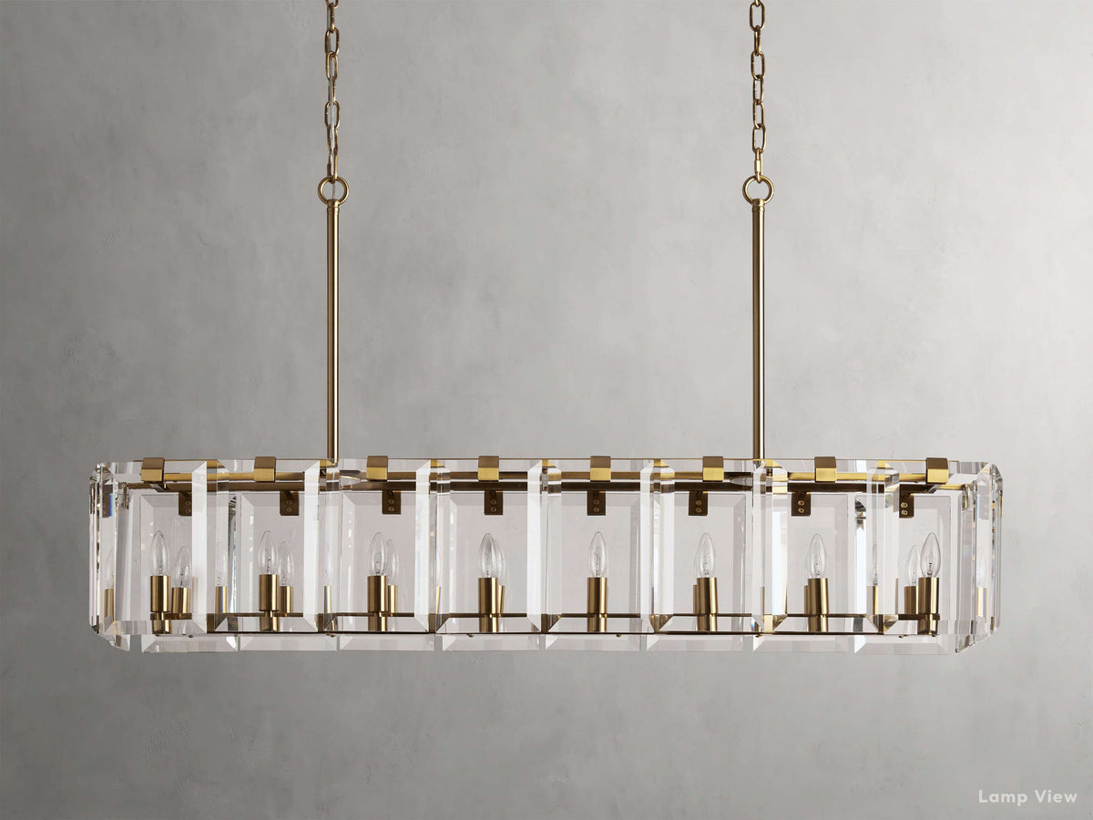 Amaya Thick Crystal Rectangular Chandelier