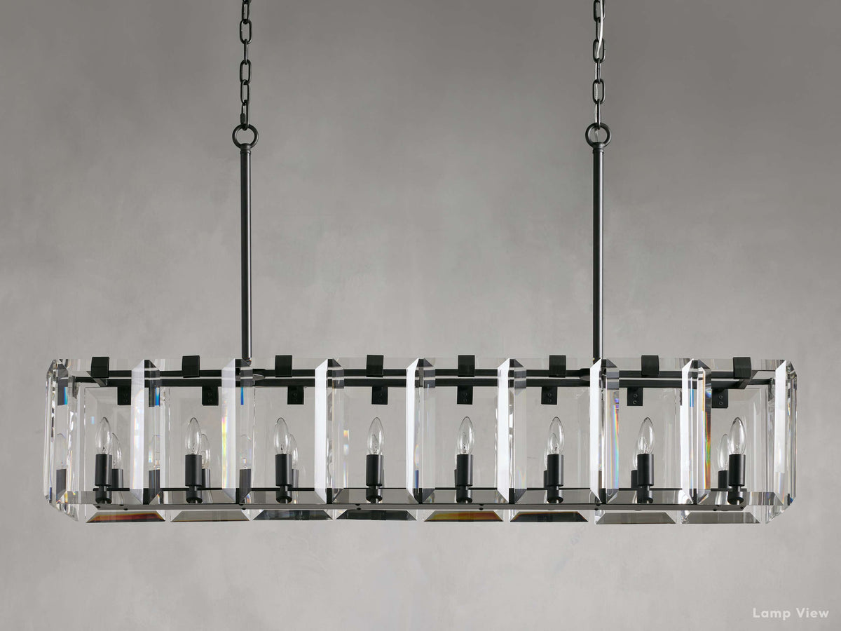 Amaya Thick Crystal Rectangular Chandelier