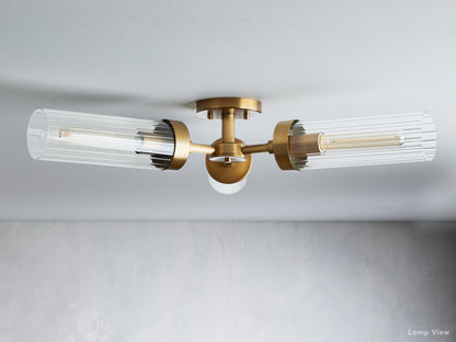 Andreas Pleated Glass Flush Mount