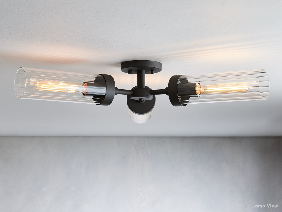 Andreas Pleated Glass Flush Mount