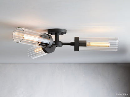 Andreas Pleated Glass Flush Mount