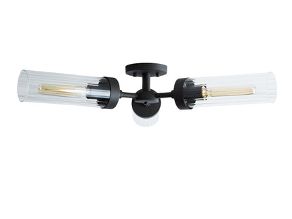 Andreas Pleated Glass Flush Mount