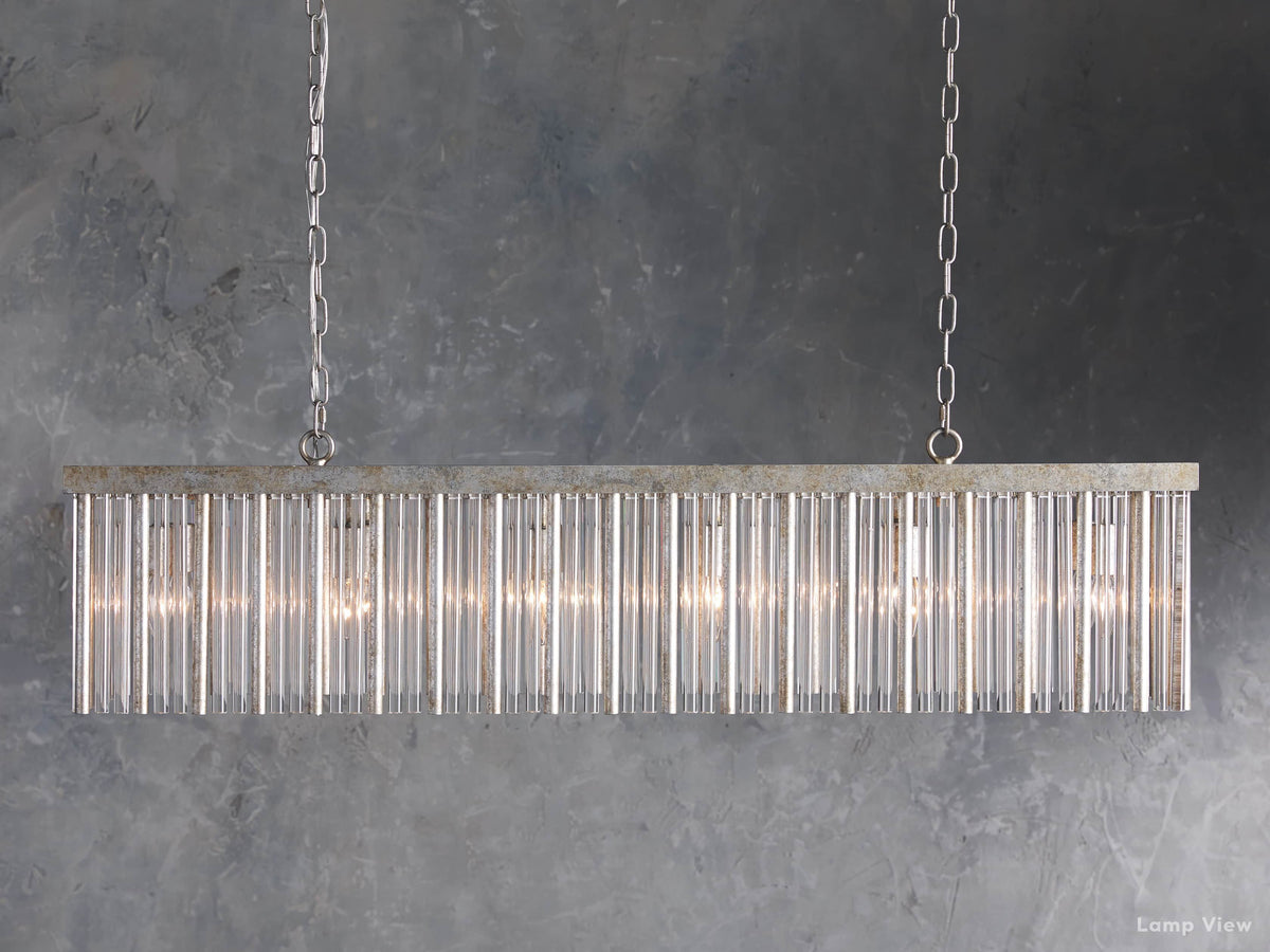 Andalucia Elevated Fringe Rectangular Chandelier