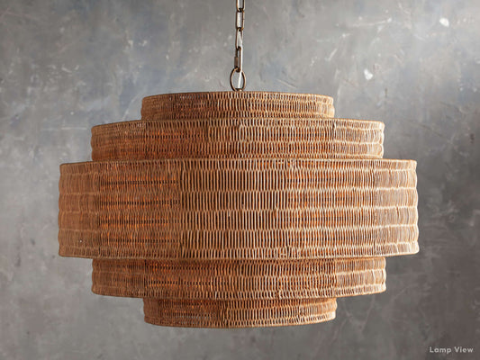 Paloma Breezy Rattan Round Chandelier