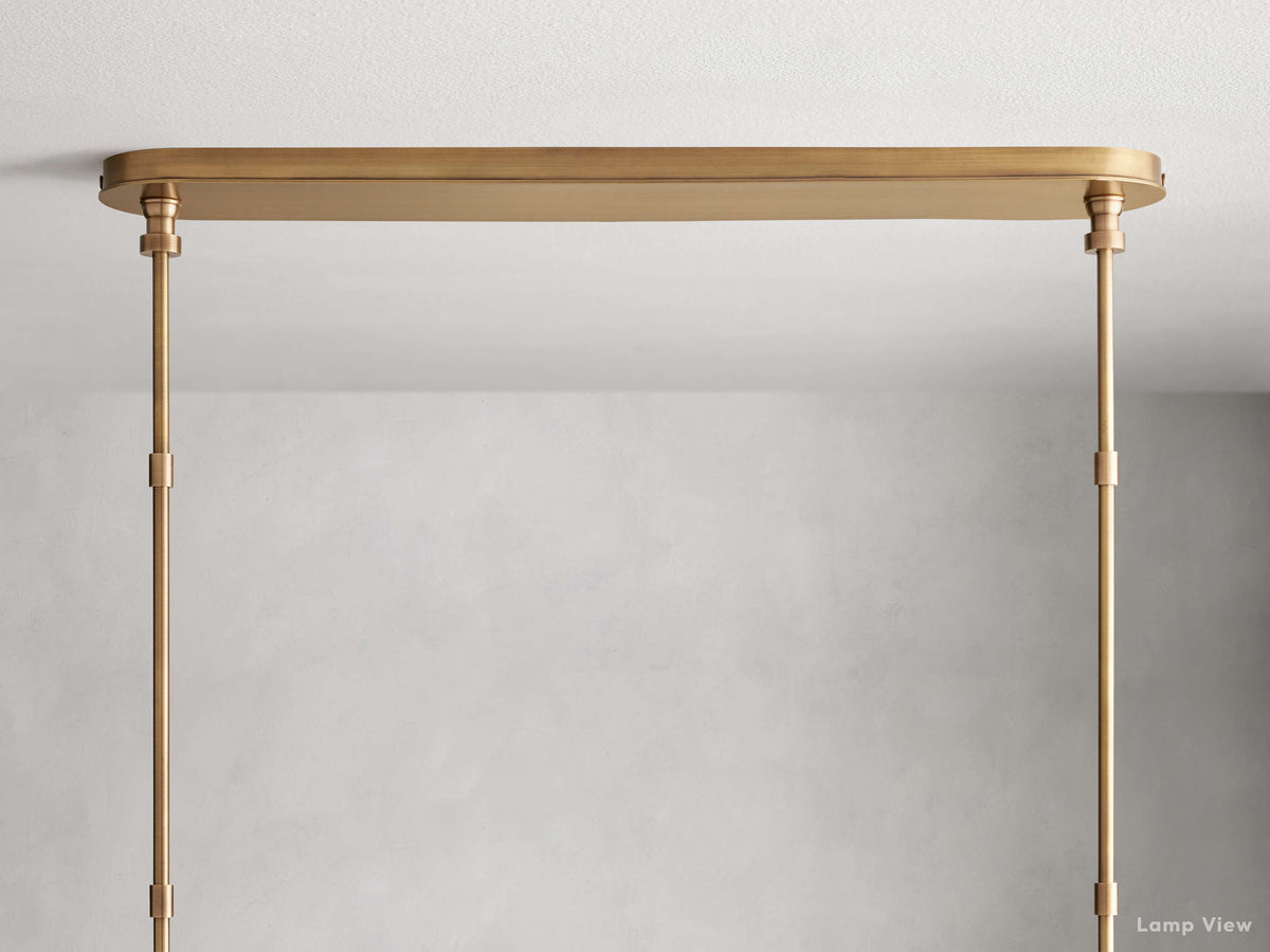 Hastings Leather Trim Linear Chandelier
