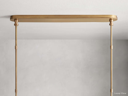 Hastings Leather Trim Linear Chandelier