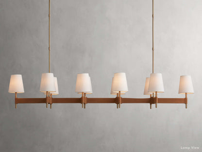 Hastings Leather Trim Linear Chandelier