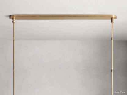 Hastings Leather Trim Linear Chandelier