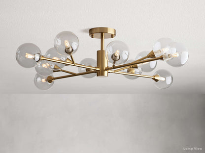 Apollo Spoked Glass Flush Mount