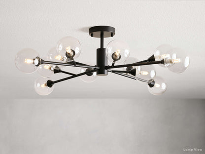 Apollo Spoked Glass Flush Mount