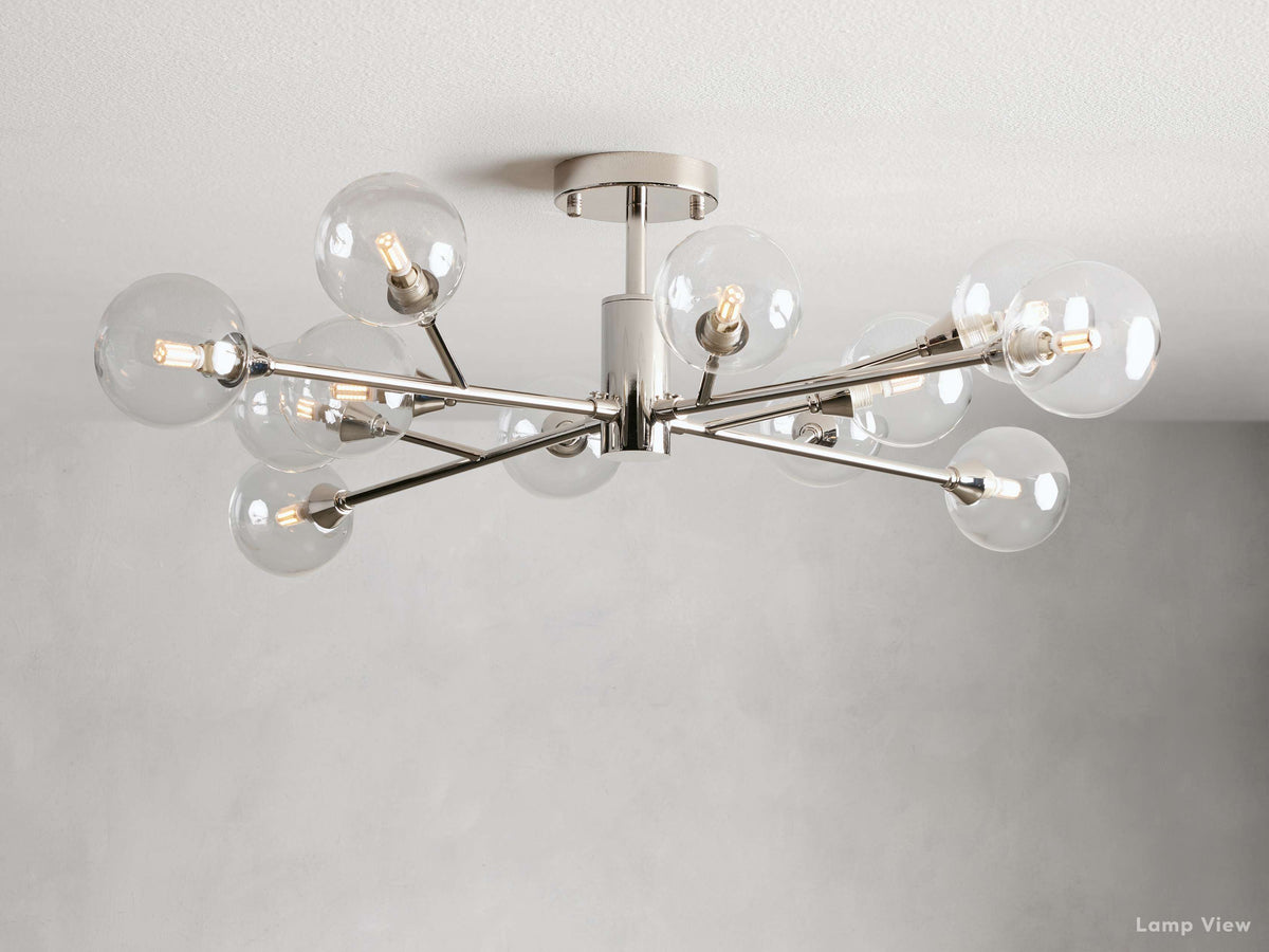 Apollo Spoked Glass Flush Mount