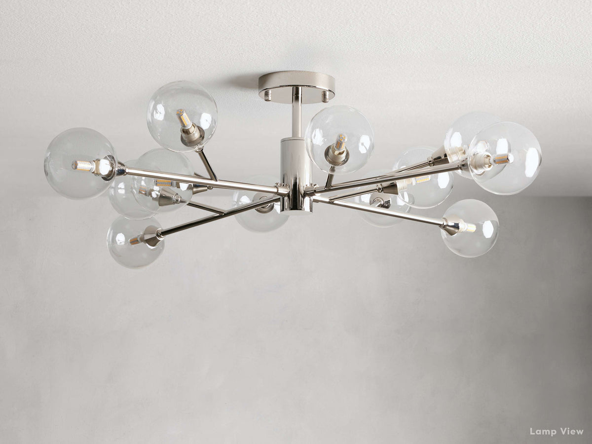 Apollo Spoked Glass Flush Mount