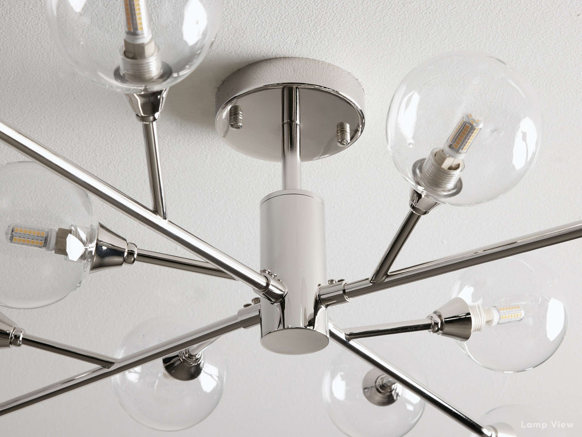 Apollo Spoked Glass Flush Mount