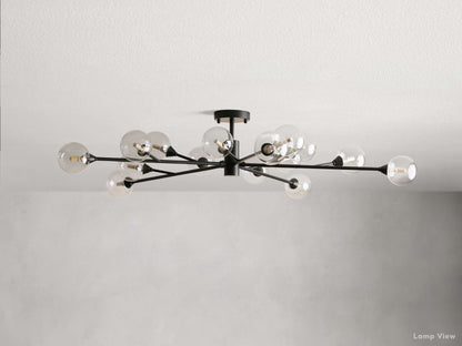 Apollo Spoked Glass Flush Mount