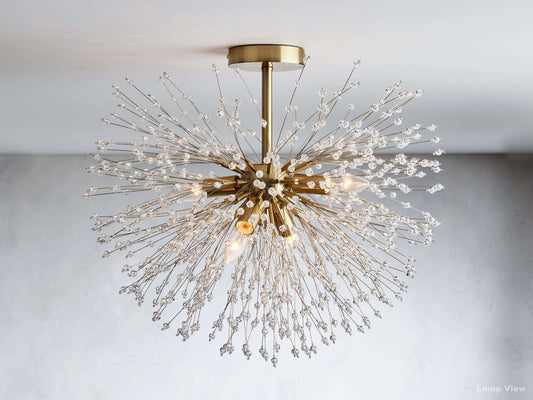 Dandelion Tufted Crystal Flush Mount