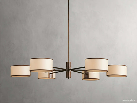 Daphne Textile Shade Round Chandelier