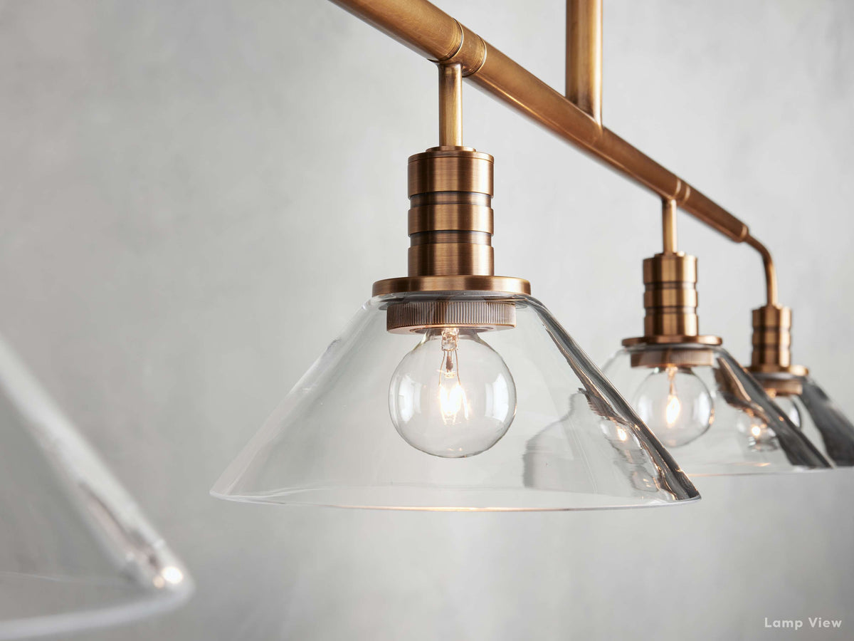 Theron Bell Glass Linear Chandelier