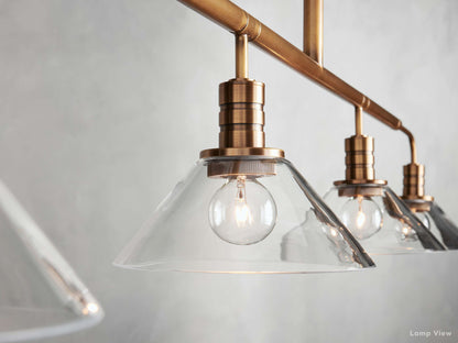 Theron Bell Glass Linear Chandelier