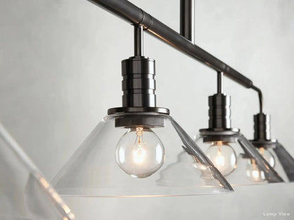 Theron Bell Glass Linear Chandelier
