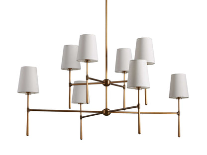 Rhodes Spindle Linen Two-Tier Chandelier