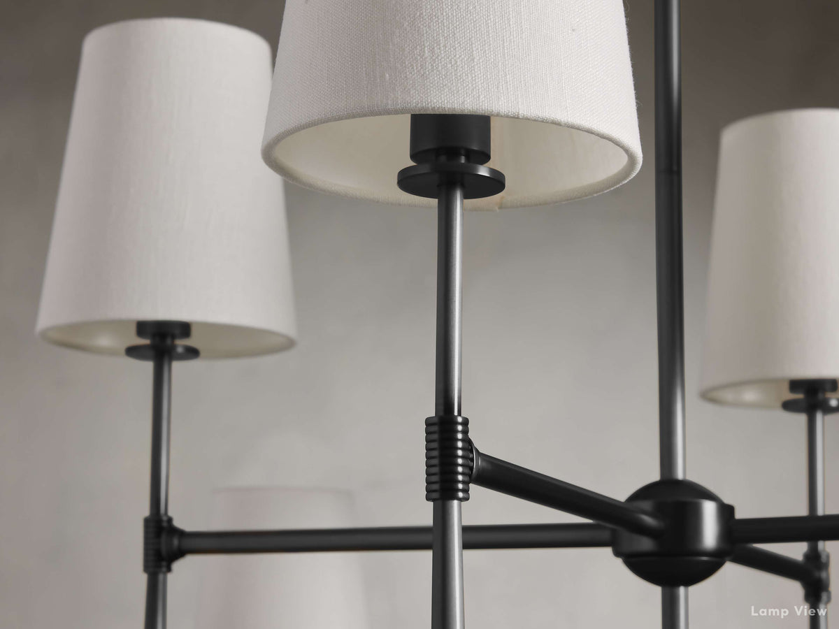 Rhodes Spindle Linen Two-Tier Chandelier