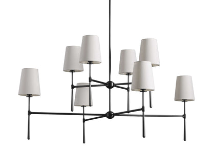 Rhodes Spindle Linen Two-Tier Chandelier