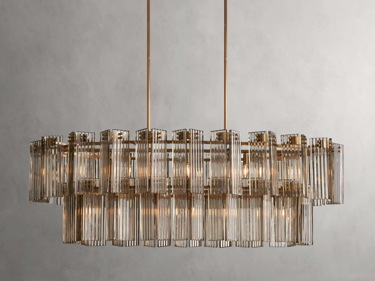 Delsie Glass Oval Chandelier