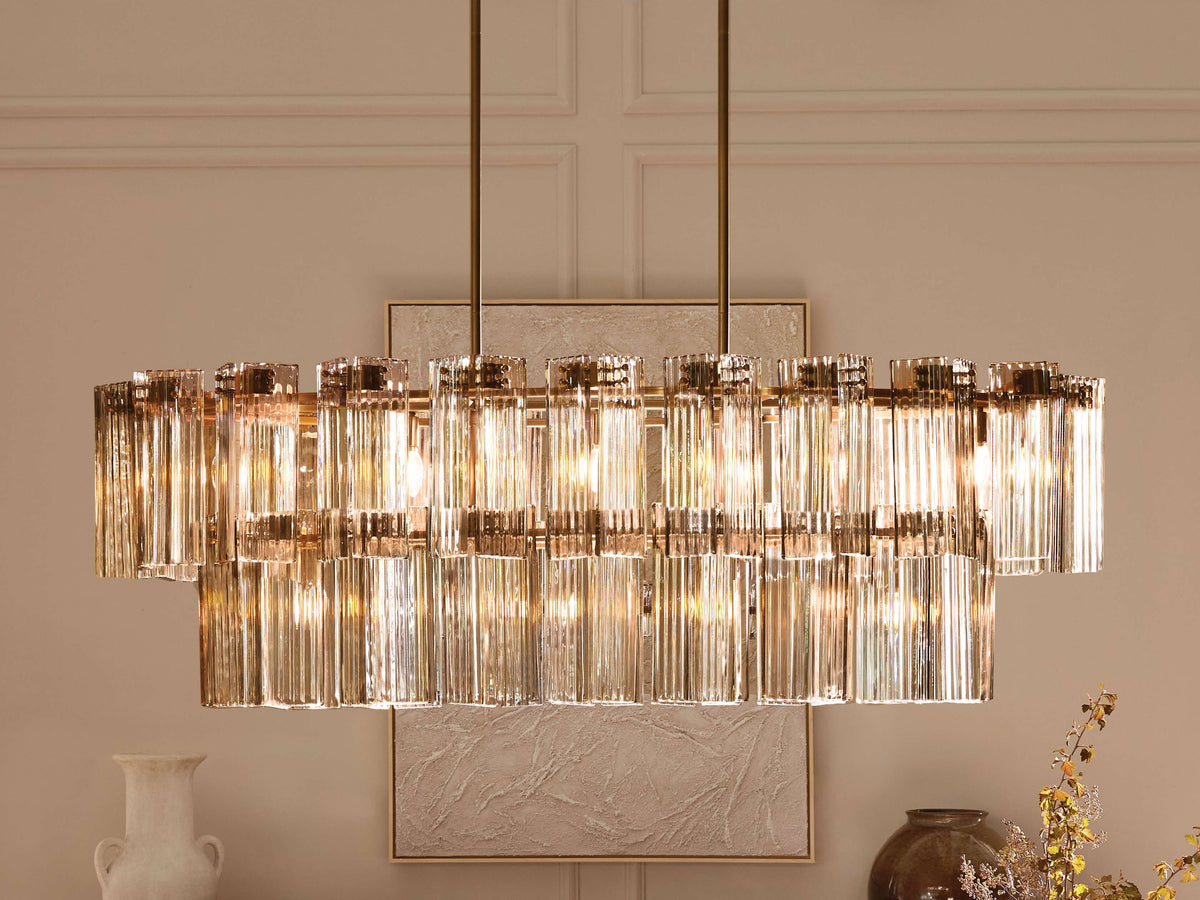 Delsie Glass Oval Chandelier