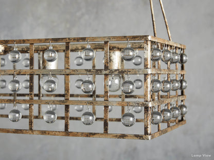 La Cage Framed Crystal Rectangular Chandelier