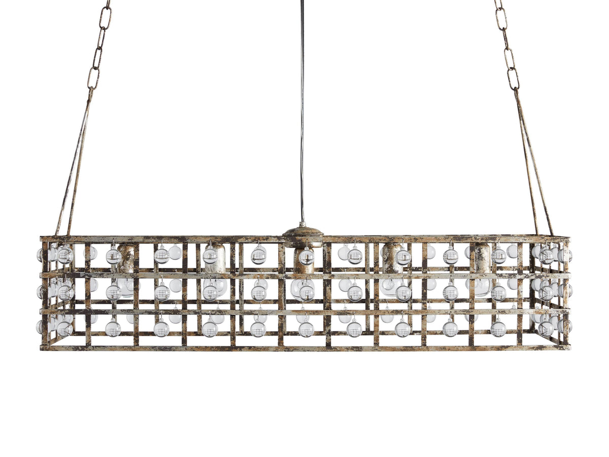 La Cage Framed Crystal Rectangular Chandelier