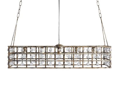 La Cage Framed Crystal Rectangular Chandelier