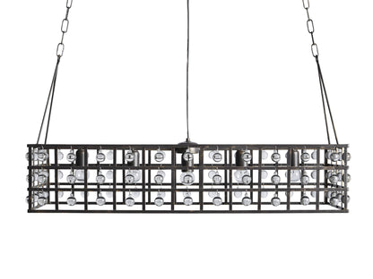 La Cage Framed Crystal Rectangular Chandelier