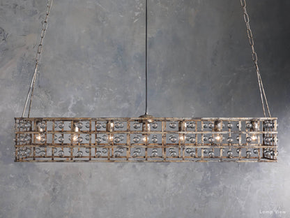 La Cage Framed Crystal Rectangular Chandelier