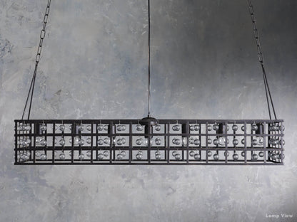 La Cage Framed Crystal Rectangular Chandelier