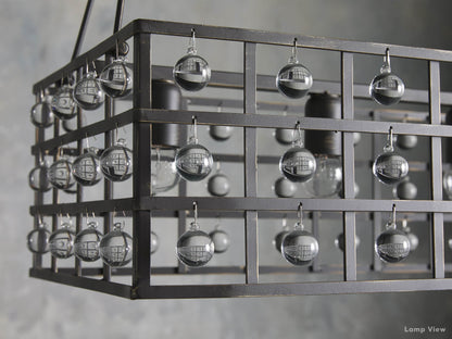 La Cage Framed Crystal Rectangular Chandelier