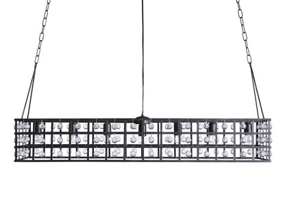 La Cage Framed Crystal Rectangular Chandelier