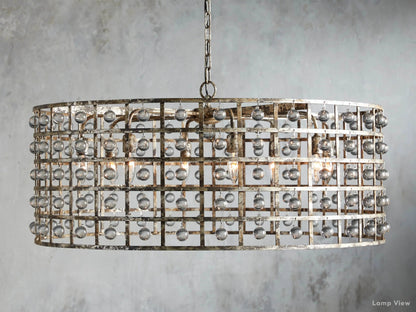 La Cage Framed Crystal Round Chandelier