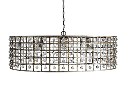 La Cage Framed Crystal Round Chandelier