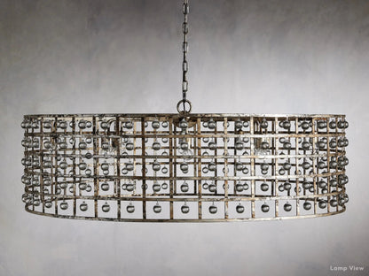 La Cage Framed Crystal Round Chandelier
