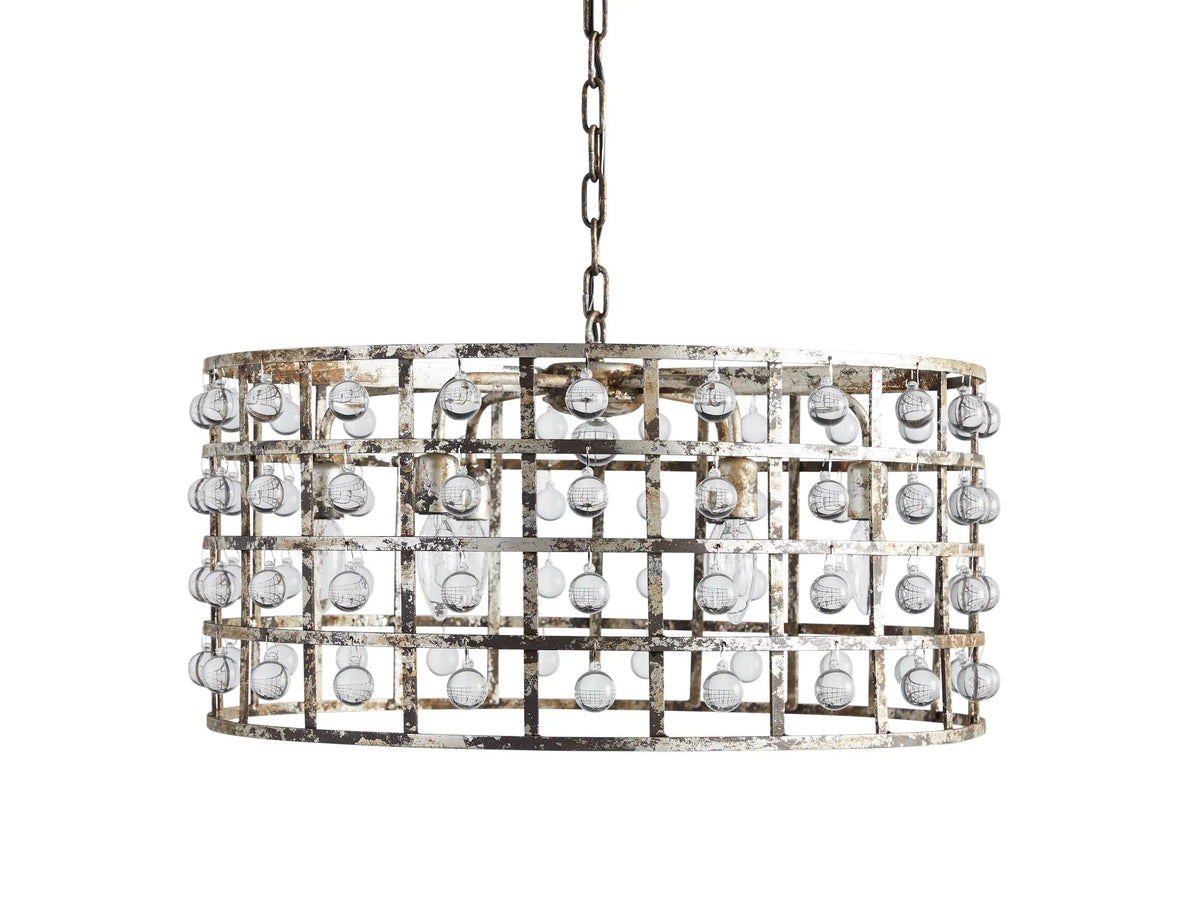 La Cage Framed Crystal Round Chandelier