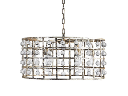 La Cage Framed Crystal Round Chandelier