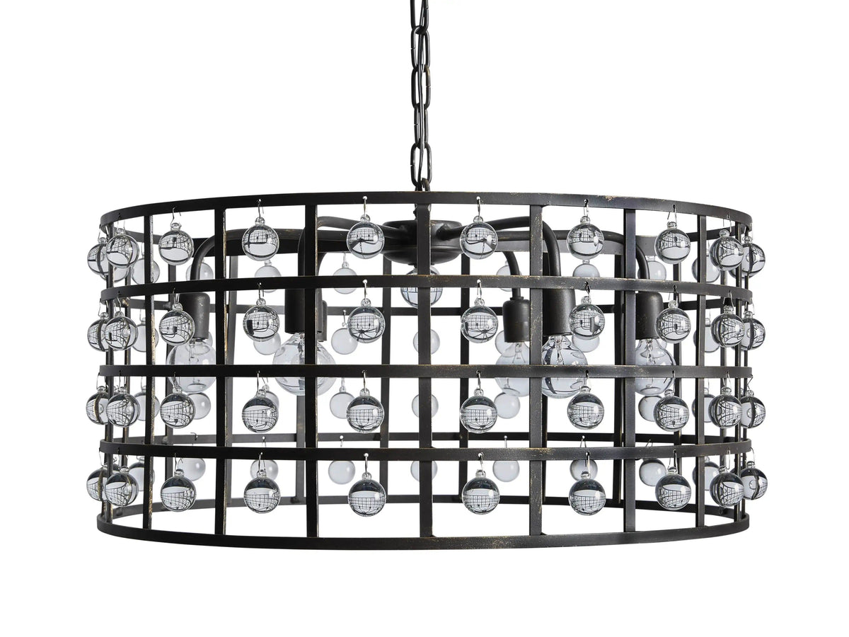 La Cage Framed Crystal Round Chandelier