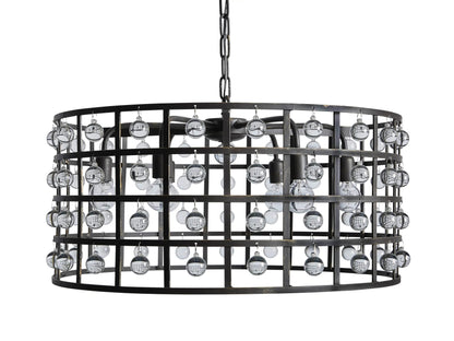 La Cage Framed Crystal Round Chandelier