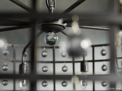 La Cage Framed Crystal Round Chandelier
