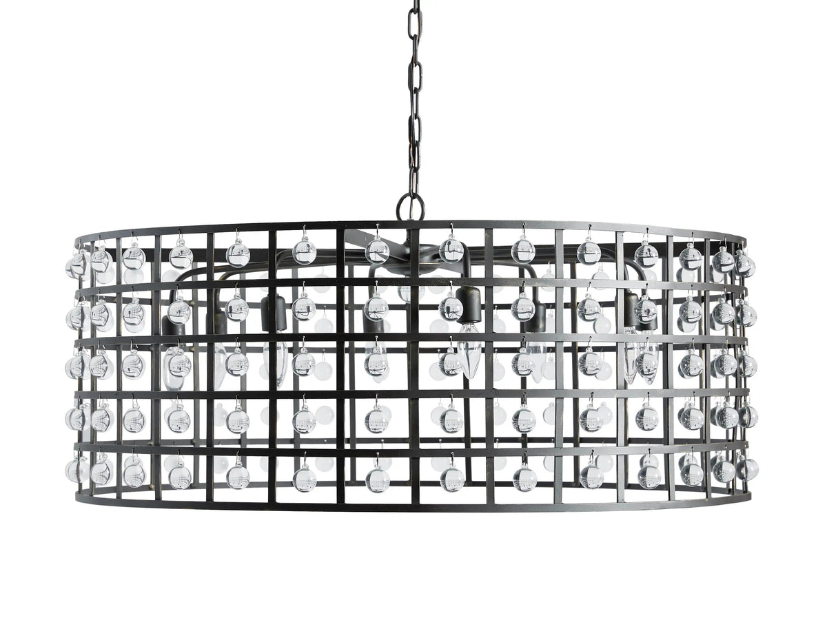 La Cage Framed Crystal Round Chandelier