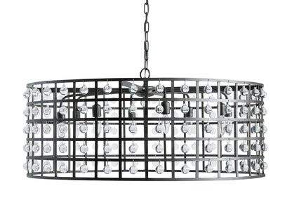 La Cage Framed Crystal Round Chandelier
